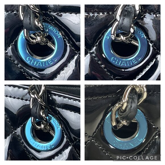CHANEL Patent Quilted Leather Coco Shine Shopping Tote Large CC Chain Bag - Picture 13 of 16